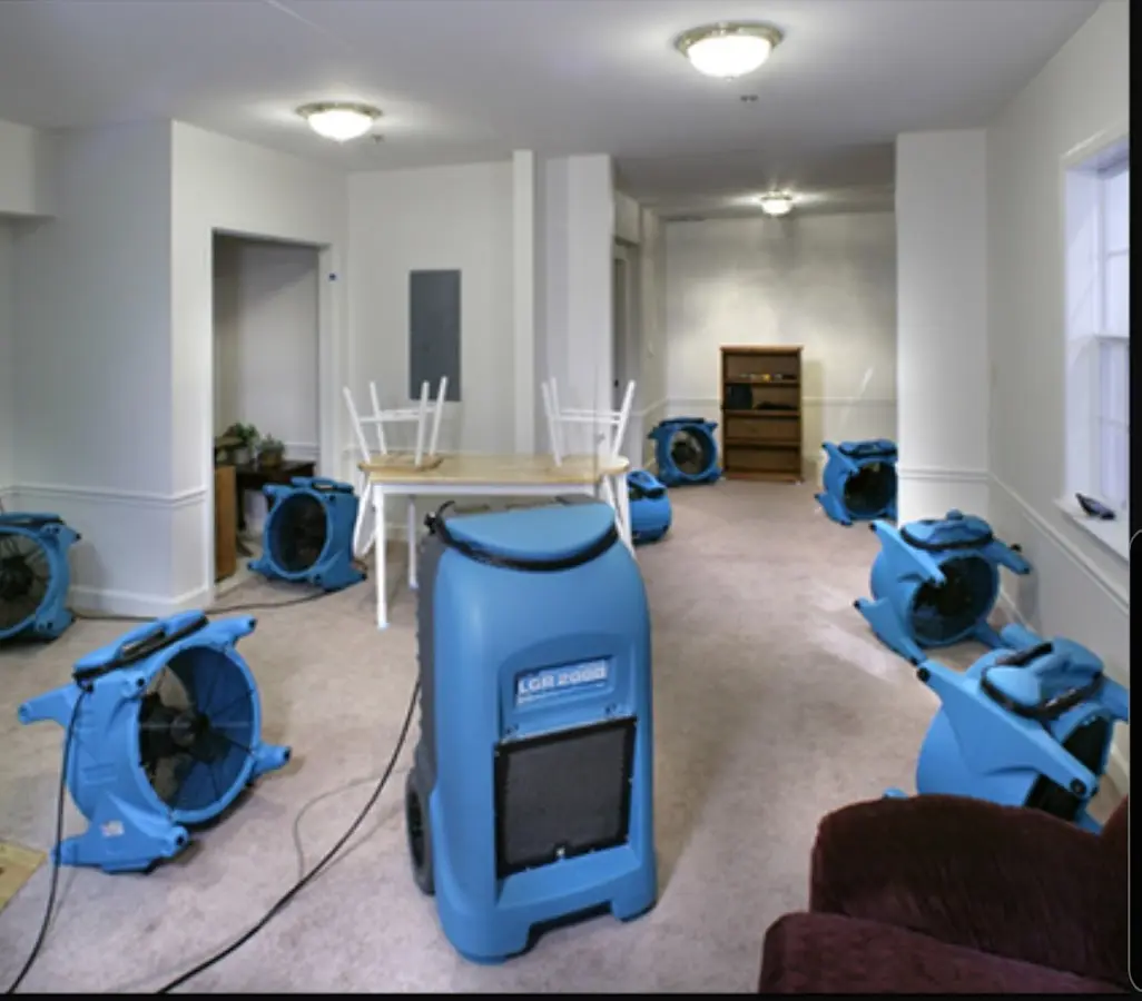 Air movers and dehumidifier setup for Water Extraction & Removal in Bradenton